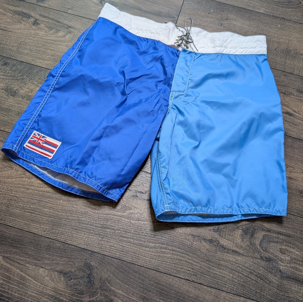 Birdwell Two-Tone Blue Swim Board Shorts